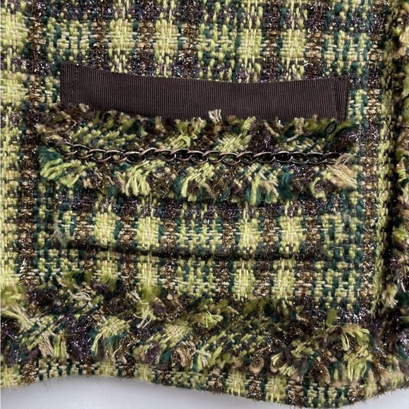 Chico’s 3 Green and Brown Tweed Jacket - Picture 6 of 8
